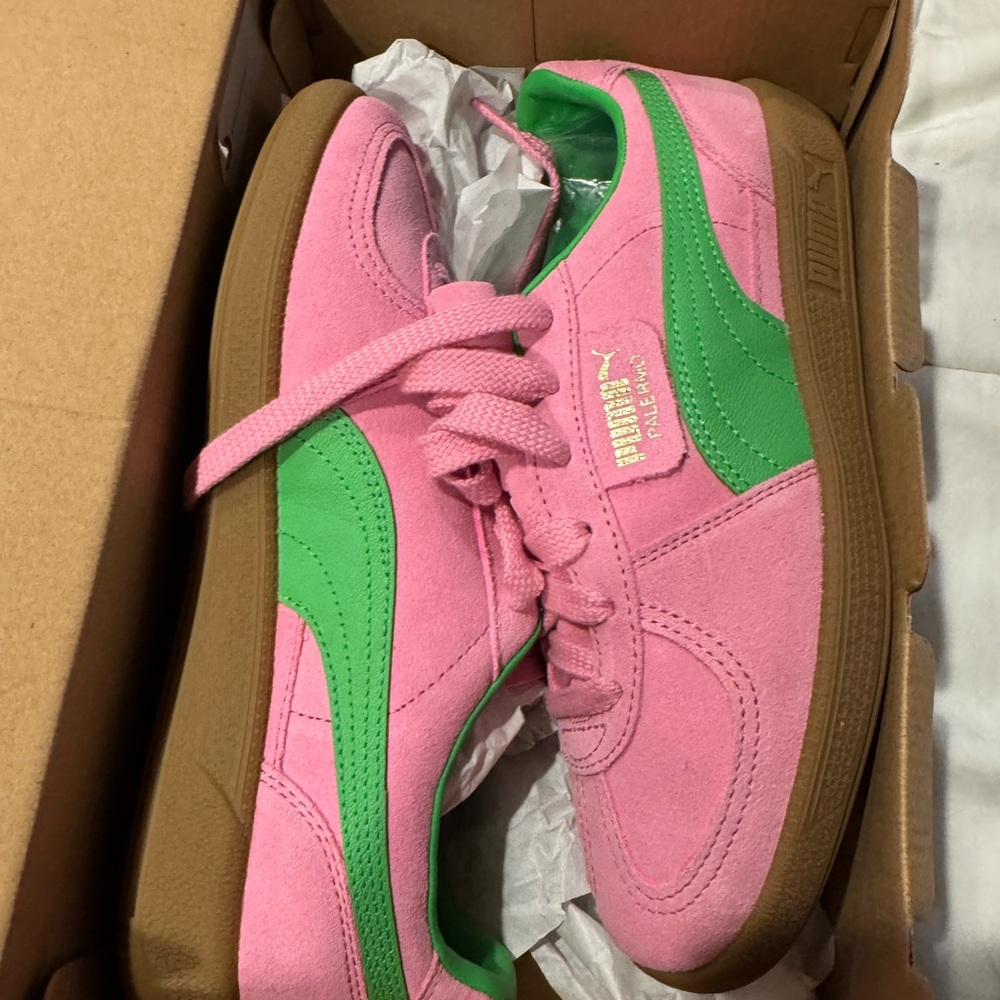 PUMA Suede Classic Pink & Green Sneakers